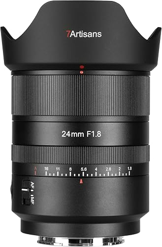7artisans AF 24mm F1.8 E Full Frame Lens, Wide Angle, STM Auto Focus Prime Lens with Face/Eye Detection for Sony E-Mount, for Portraiture, Street & Landscape Photography