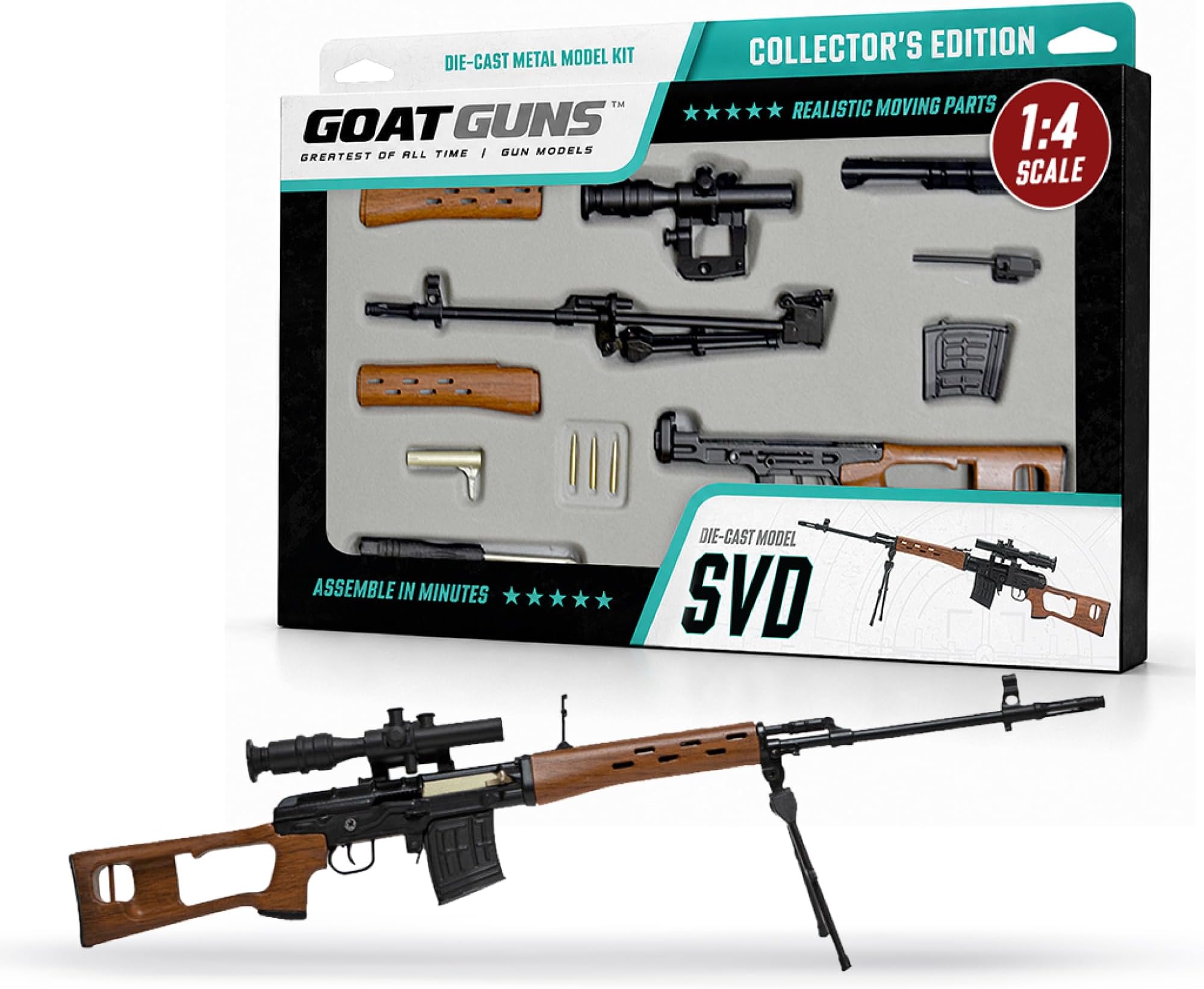 Miniature SVD Dragunov Model | 1:3 Scale Die Cast Metal Build Kit