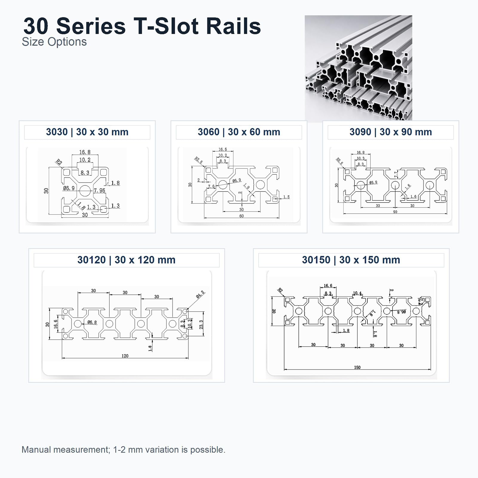 3D Drucker Alu Profil,Aluminiumprofil Extrusions Eloxierte Linearschiene,Aluminium Alu Profil Eloxiert,Robuste Konstruktion,FüR Maschinenbau,Werkbank & DIY