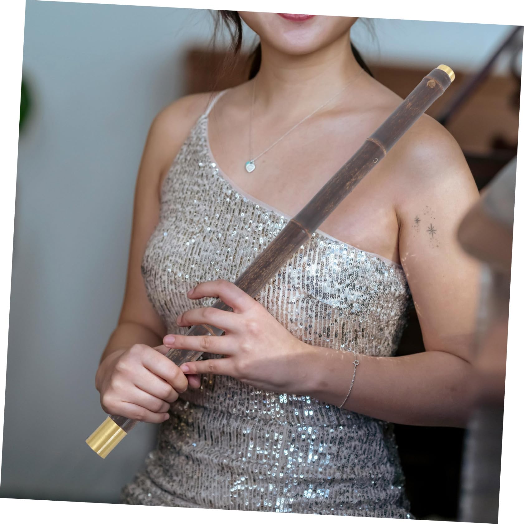 Abaodam Handgefertigte Traditionelle Bambusflöte in C-dur mit Drachen und Phönixmotiv Einfach zu Spielen für Anfänger und Schüler im Musikunterricht