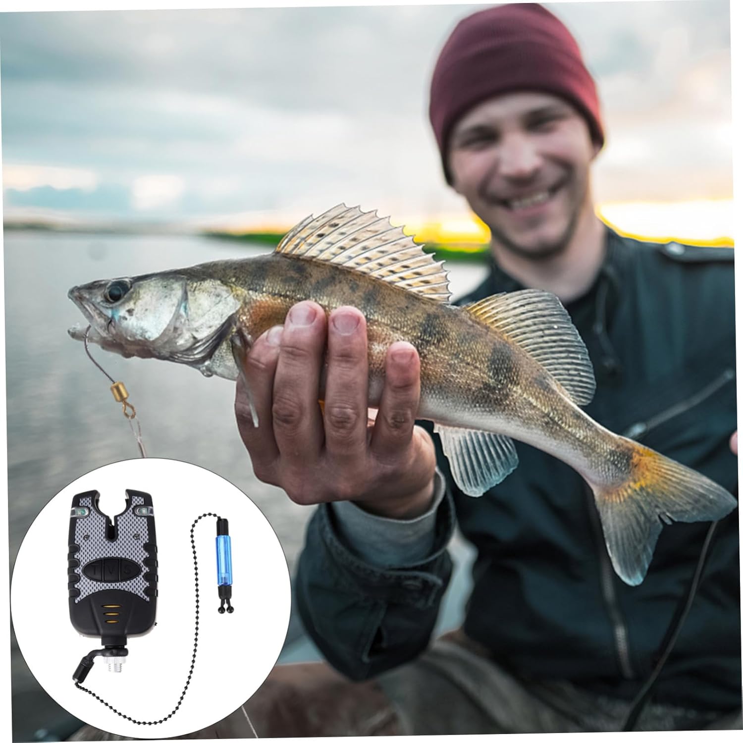 Electronic Fishing Bite Alarm with Adjustable Tone Volume Sensitivity LED Bite Signal Indicator for Fishing Rods Easy Install Battery Powered Alert