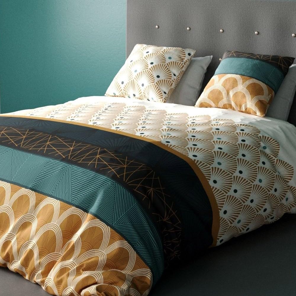 Parure de lit - Housse de Couette 100% Coton 57 Fils Bangui - 240 x 260 cm