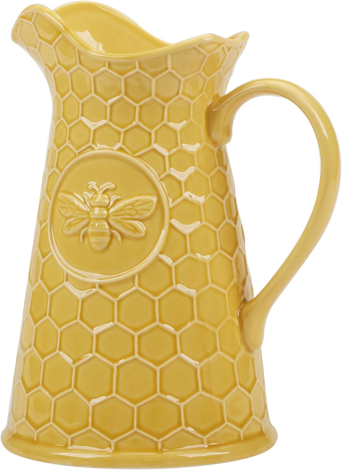 Certified International French Bees Embossed Honeycomb 88 oz. Pitcher, 7.75" x 6.25" x 10"