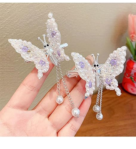 Miniatura 4 de Horquilla de mariposa voladora, nueva mariposa voladora en movimiento, con diamantes de imitación brillantes, pasadores elegantes de metal para