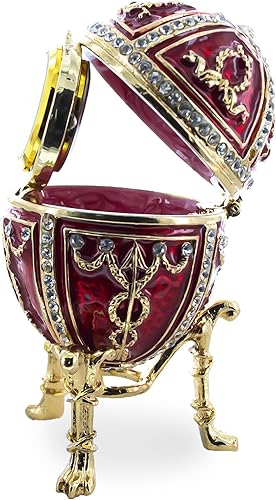 Miniatura 5 de BestPysanky 1895 Rosebud Royal Imperial Huevo de Pascua con reloj sorpresa