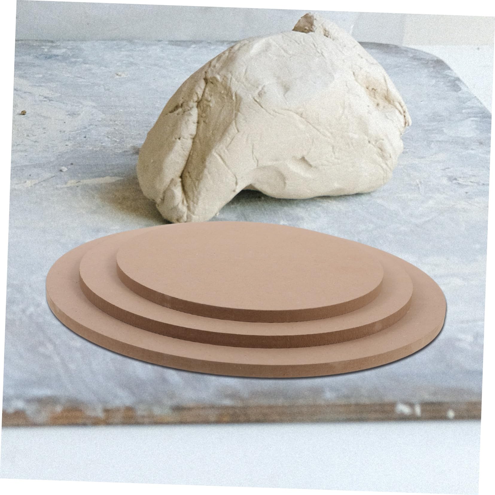 3 piezas Moldes de Apilables de Madera Comprimida para Escultura y Modelado de Arcilla Bases Redondas de Herramientas Versátiles para Proyectos de Alfarería y Manualidades