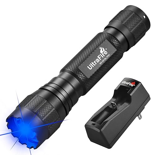 ULTRAFIRE Blue Light Flashlight, 450-460nm Single Mode Blue Led Flashlight,