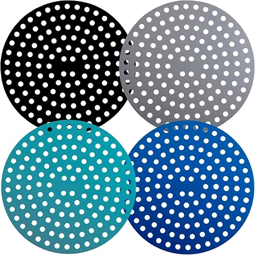 Revestimientos de silicona para freidora de aire, reutilizables, de 9 pulgadas, paquete de 4 unidades, accesorios para freidora de aire fáciles de