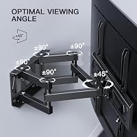 PERLESMITH TV fali tartó 26-70 colos tévéhez, forgatható dönthető konzol, max 45 kg - matte black 4