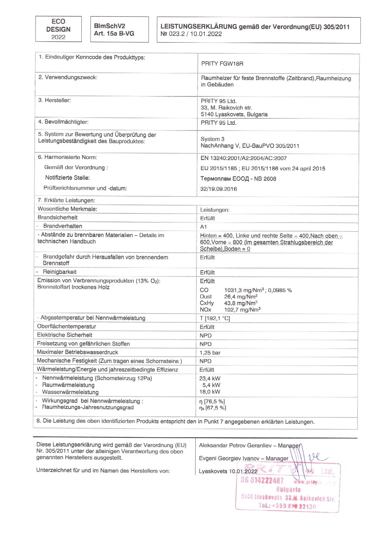 Piec opalany drewnem kocioł piekarnik kuchenka z nogami i dekoracyjnymi malowanymi bokami 23 kW Prity FG18R