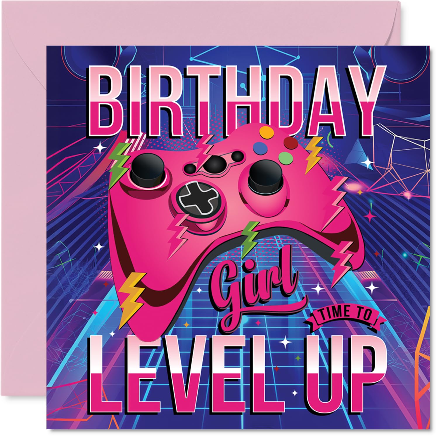 Generic Birthday Card for Women Girls - Gamer Level - Happy Birthday Card for Women or Girls, 145mm Female Greeting Cards