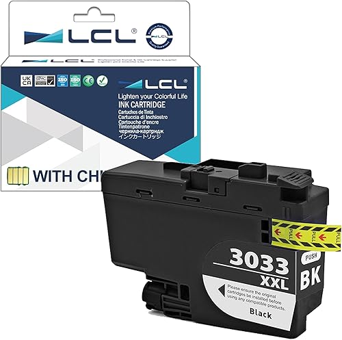 Miniatura 1 de LCL Cartucho de tinta compatible con pigmento de repuesto para Brother LC3033 XXL LC3033XXL LC3033BK MFC-J995DW MFC-J995DW XL (1 paquete de tinta