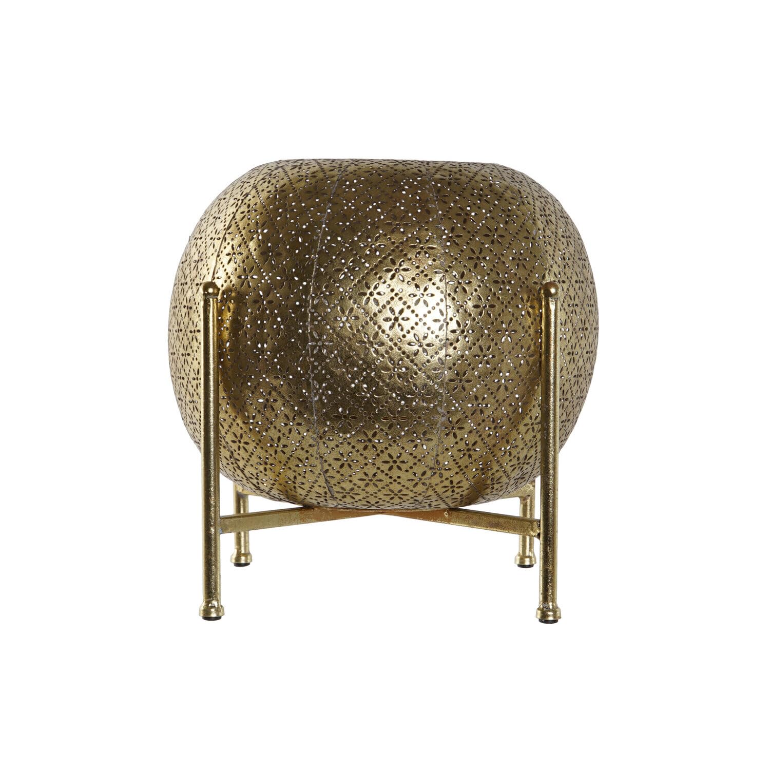 Bougeoir en métal et verre doré pour illuminer vos repas de fête de sa douce lumière