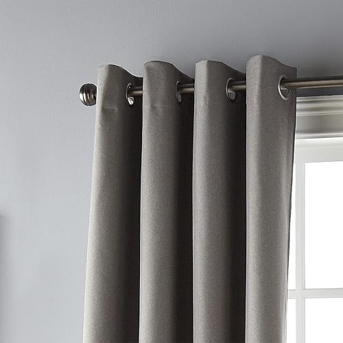 Miniatura 2 de Stratford Park Panel de cortina individual con ojales térmicos opacos, tamaño del cabezal 1.6 pulgadas, opaca, gris, incluye panel de cortina