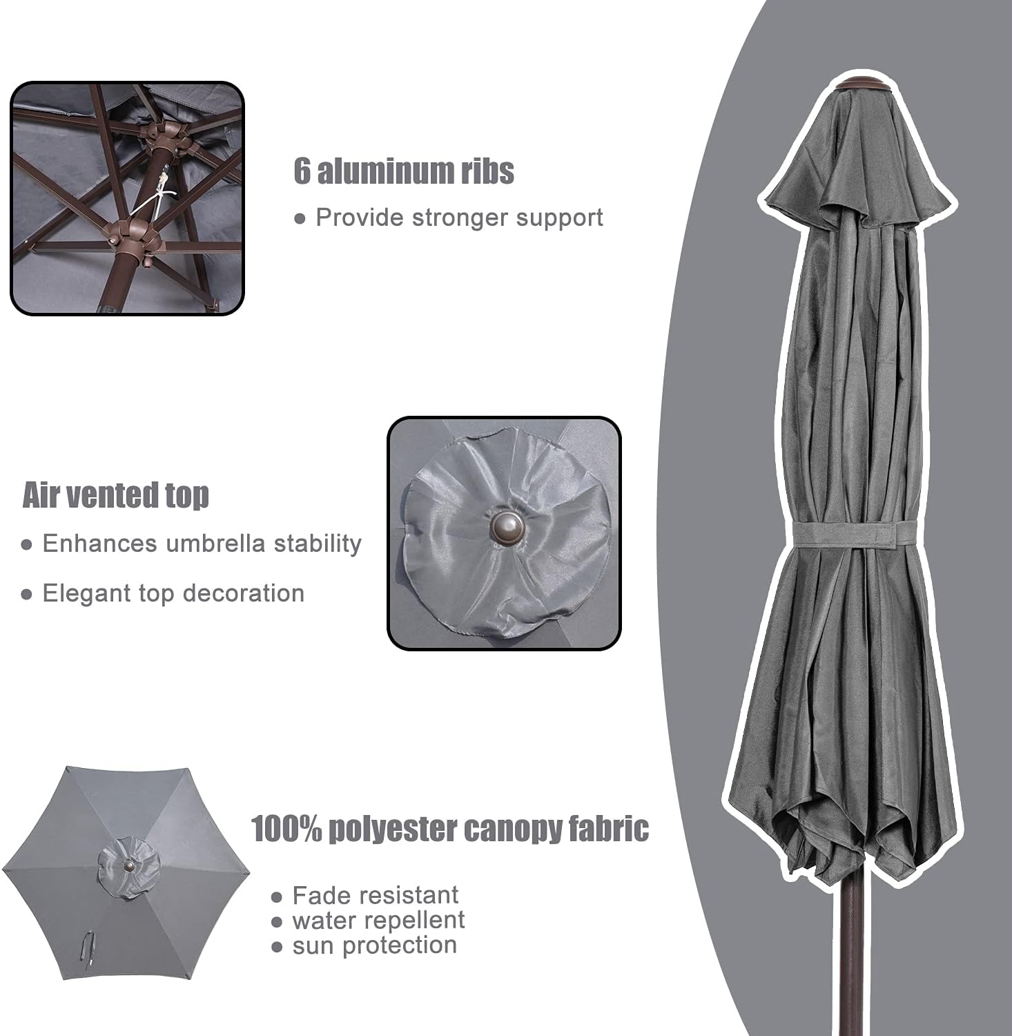 Sundale Outdoor Patio Umbrella, Outdoor Umbrella with crank