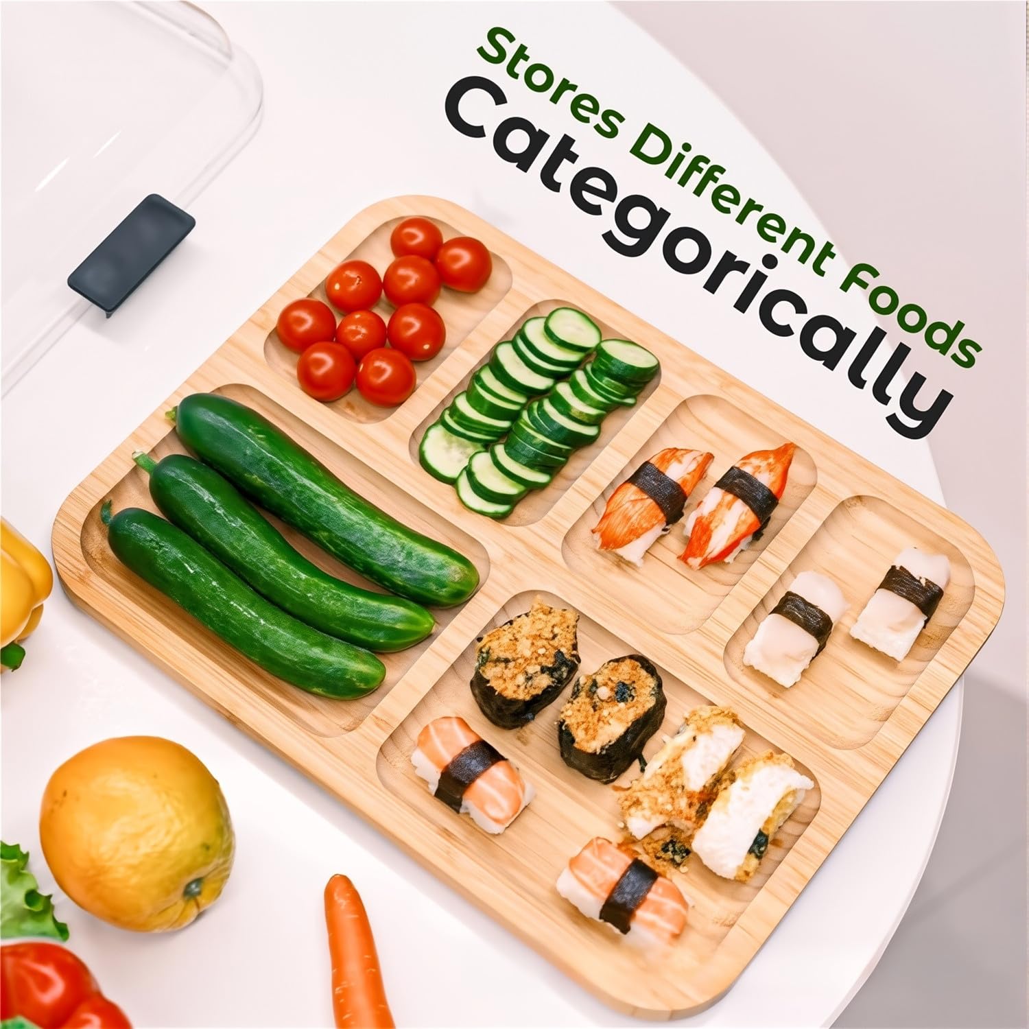 Planche à fromages en bois avec couvercle transparent, plateau de service pour fruits, collations, viande, dessert, assiette à charcuterie, planche à fromages avec compartiments, poignée pour fête