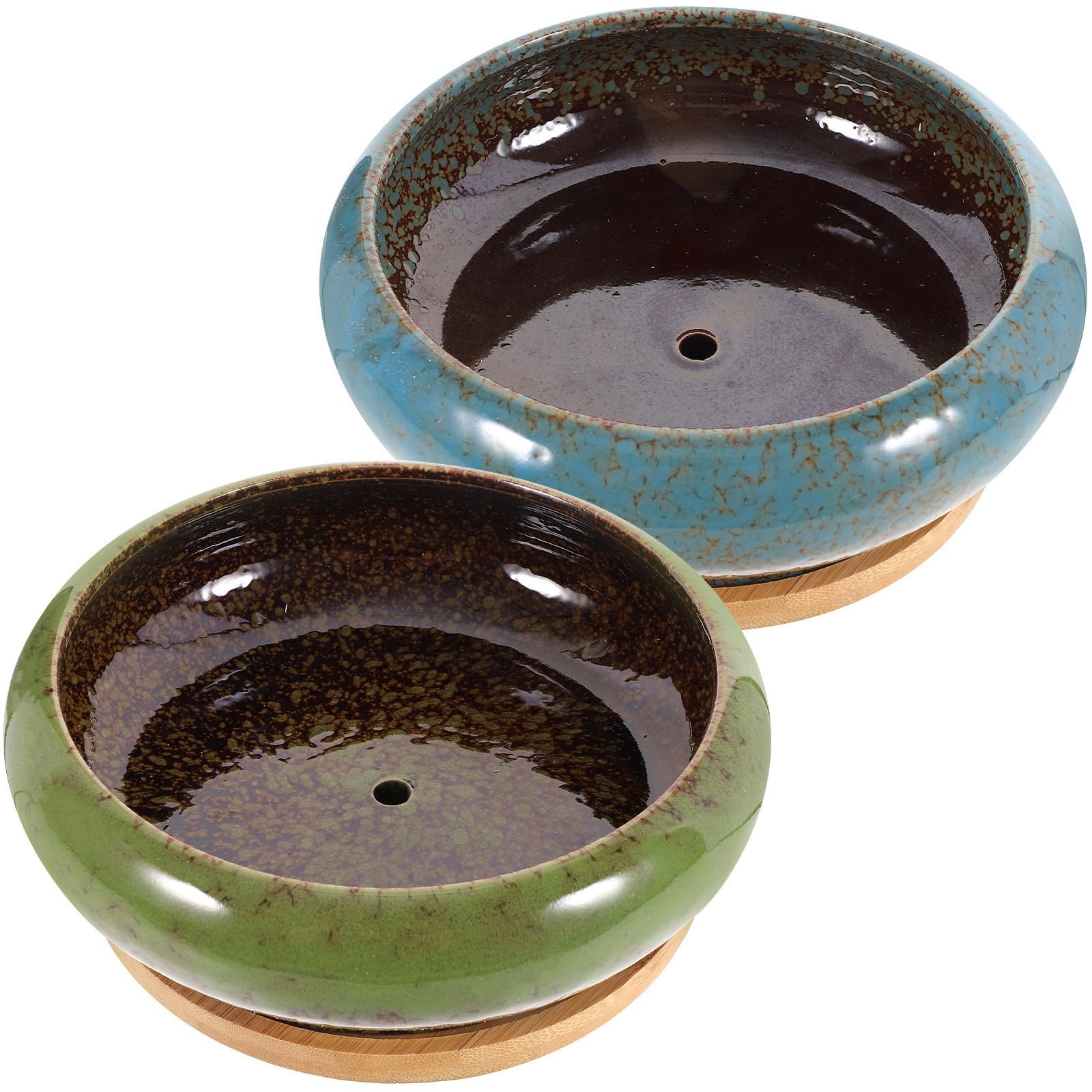 Pots de fleurs en céramique artisanale de haute qualité avec supports design haut de gamme