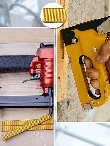 Miniatura 4 de Tinlade 7500 grapas de corona estrecha con acabado galvanizado dorado de calibre 18 de 12 x 14 de pulgada para grapadora neumática