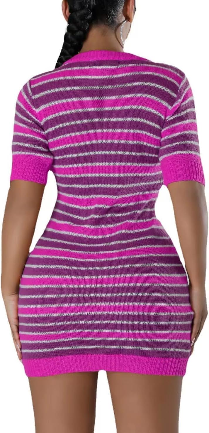 Women's Fashion Sexy Sports Vitality Slim V Neck Short Sleeveless Pleated Dress - Image 3