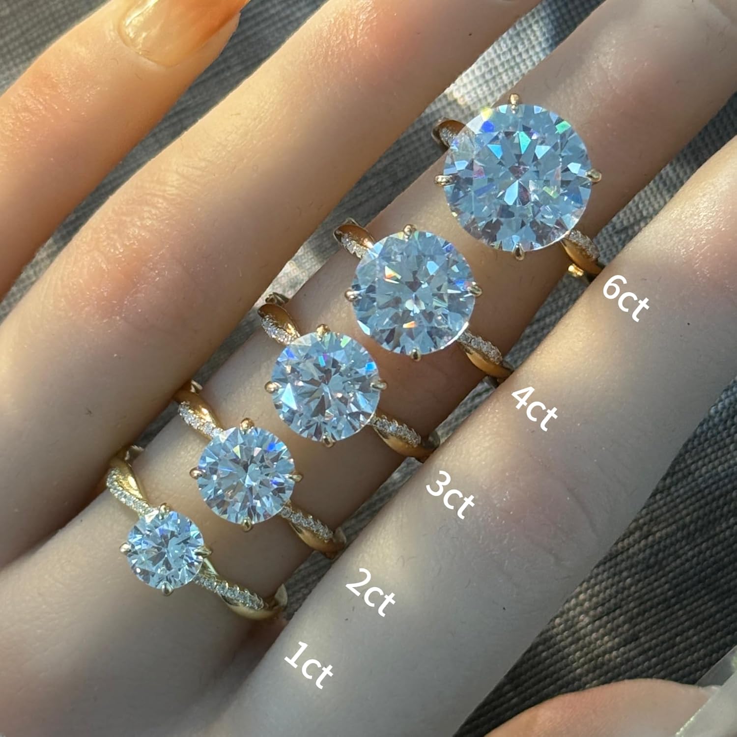 Gem's Beauty 1.0-6.0CT Engagement Rings 925 Sterling Silver Rings Twisted Vine Moissanite Wedding Promise Rings for Her Wedding Bands for Women Size 5-10