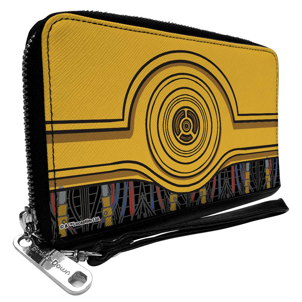 Buckle-Down Women's PU Zip Around Wallet Rectangle-Star Wars C3-PO, 7.5"x4.5", Star Wars C3-po, 7.5"x4.5", Buckle-down Pu Zip Around Wallet Rectangle - Star Wars C3-po