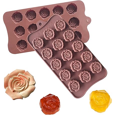 2-Pack Silicone Rose Flower Shaped Baking Mold