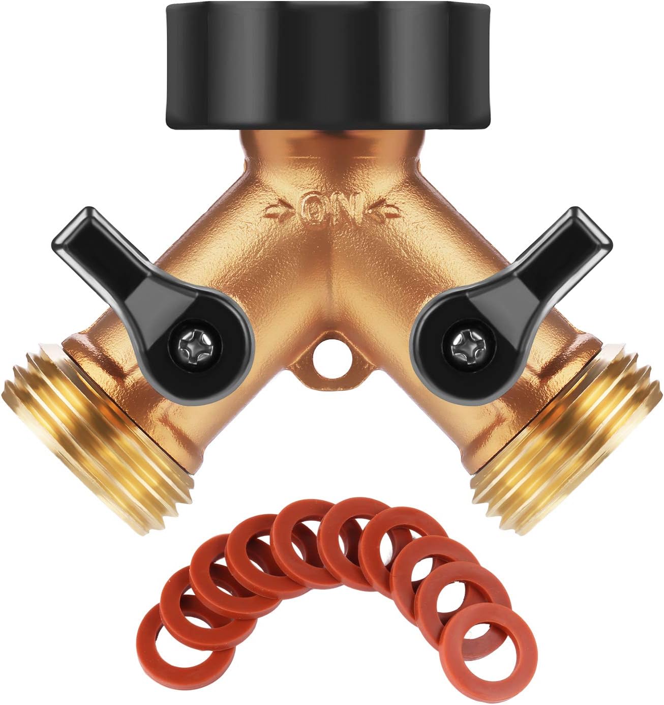Buy madeking water hose splitter 2 way heavy duty , brass 2 way hose