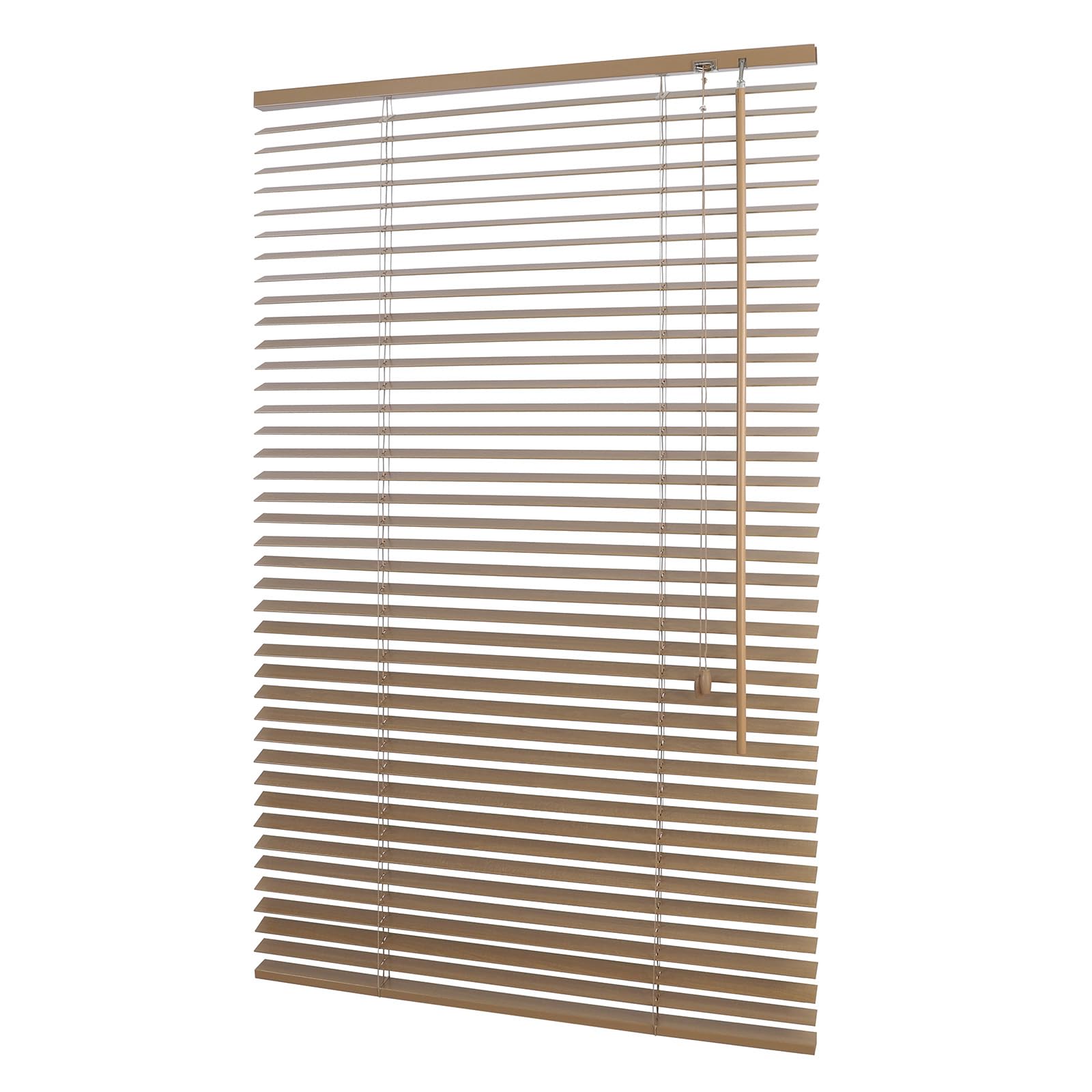 Sekey Jalousie Holzjalousie 35mm Holz jalousien Jalousette Echtholz Anpassbare Jalousie 140x160cm Khaki – Bild 2