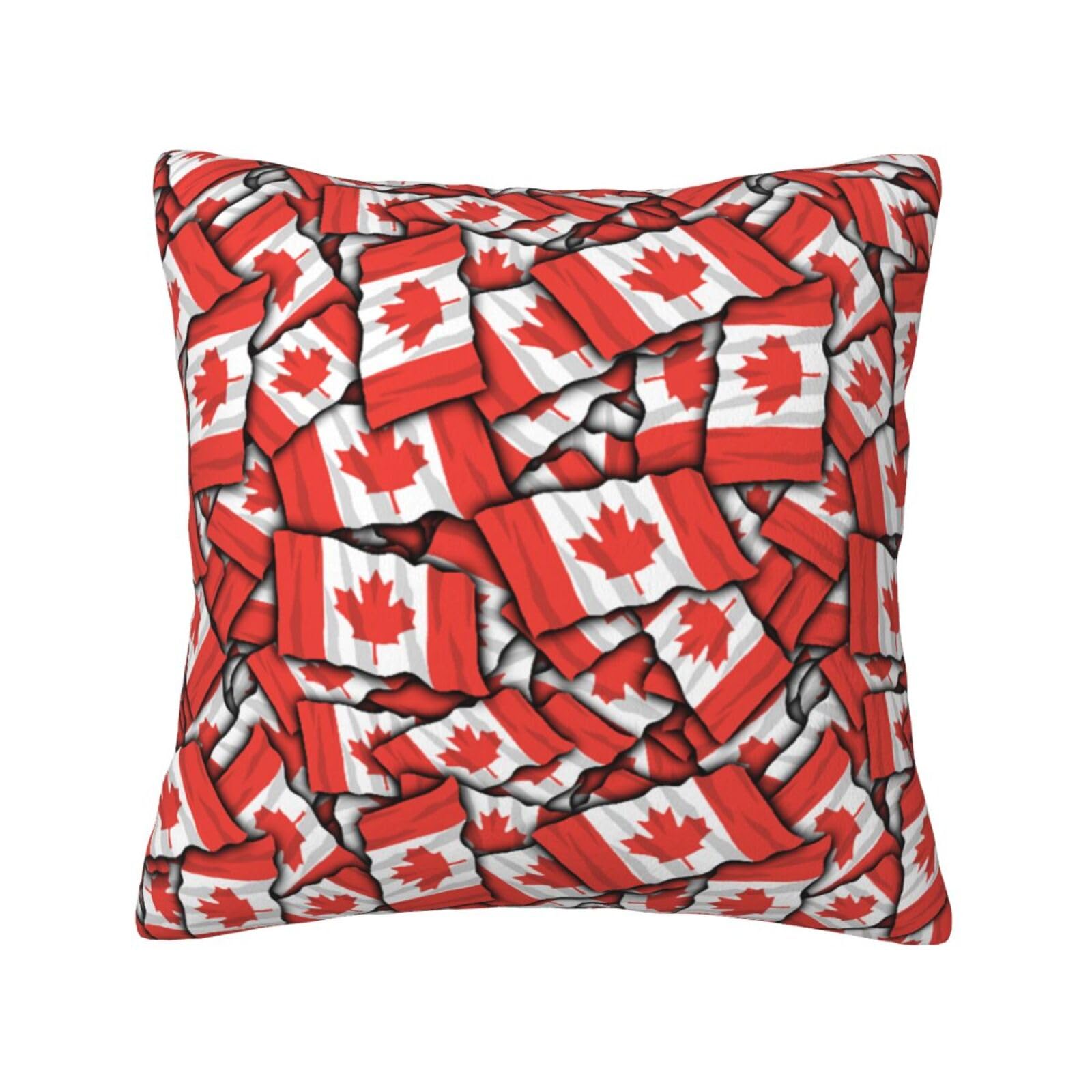YFSGDLBN Canadian flag printed Velvet pillowcase decorative Cushion Cover