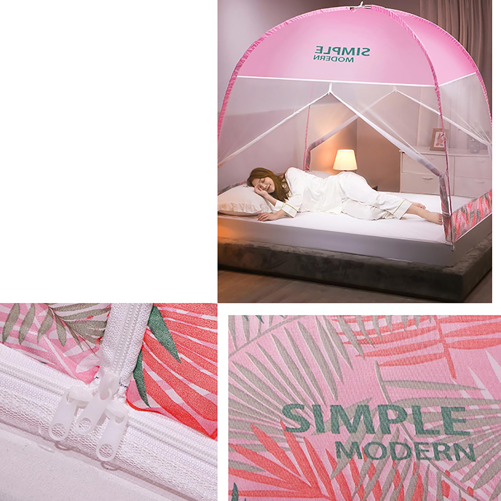 Moustiquaire Lit Camping Double Portable Voyage Maison Anti Moustique Tente Pliable Adulte Fond Sommeil,D,150 * 200cm