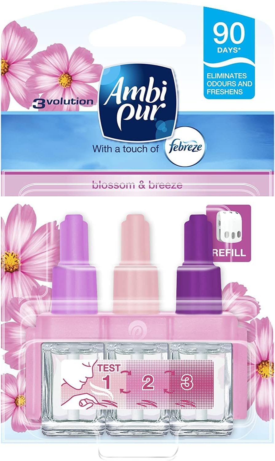 Febreze Ambi Pur 3Volution Air Freshener Plug in Diffuser Refill, 20ml, Blossom & Breeze Scent