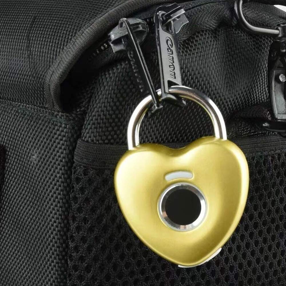 Candado sin llave con huella dactilar, Candado elegante de la huella dactilar con la carga por USB for la puerta del gimnasio del casillero multicolor(Blue gold)