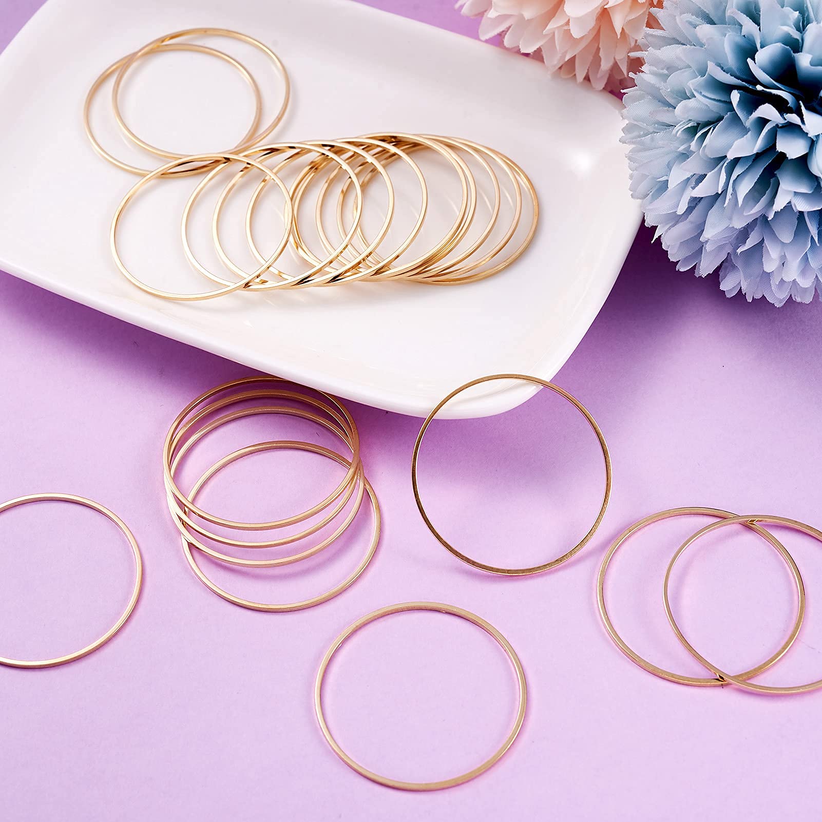 2 Pendentifs Connecteurs Laiton Doré 24K Pour Cabochon 8mm - Perles Corner