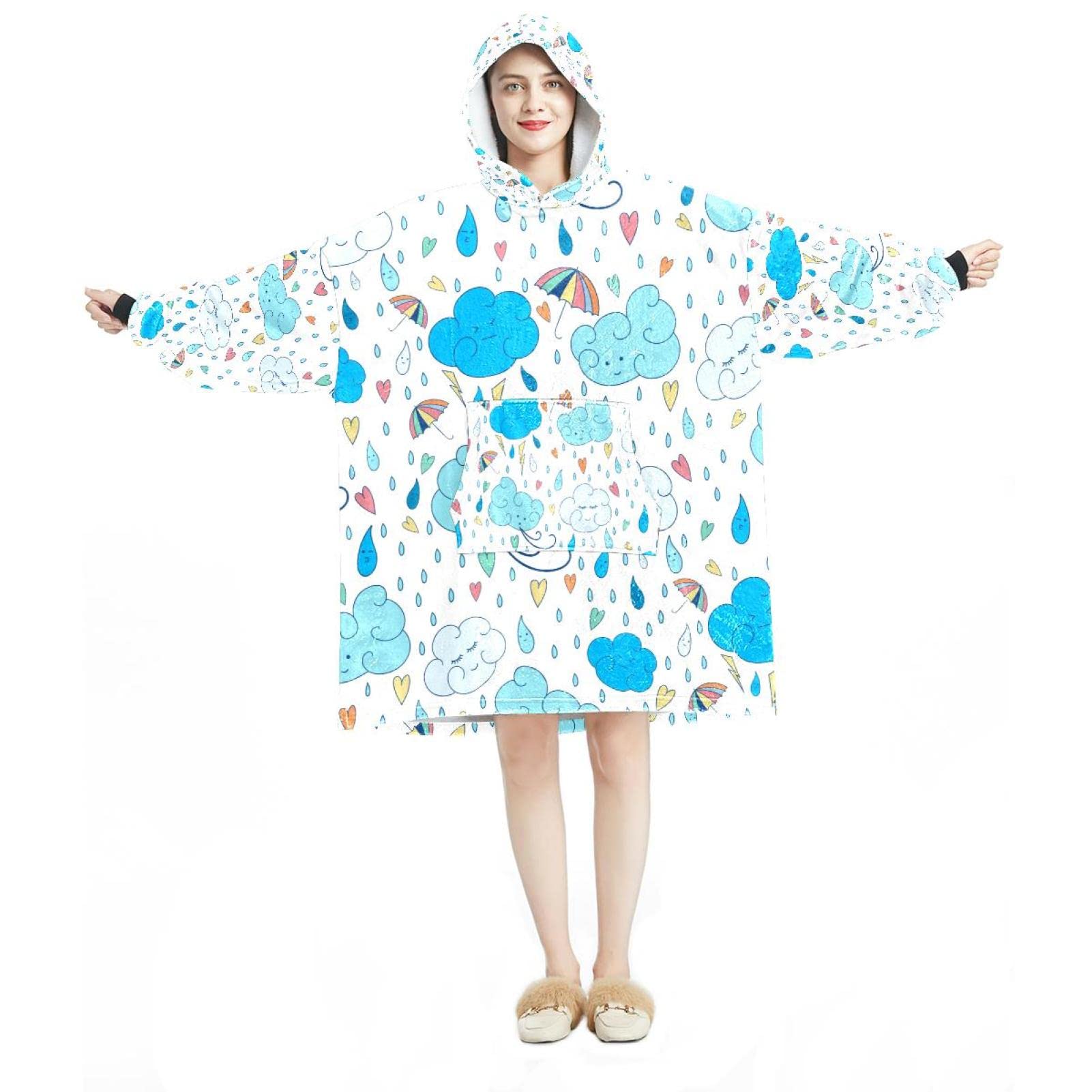 Sweat à capuche surdimensionné anti-froid en flanelle doublée pour ne plus jamais grelotter