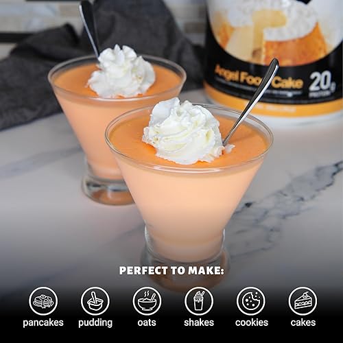 Vista 7 de Devotion Nutrition Proteína en polvo Angel Food Cake – 0.71 oz de aislado de suero y mezcla de proteína de caseína – Sin azúcar añadido, bajo