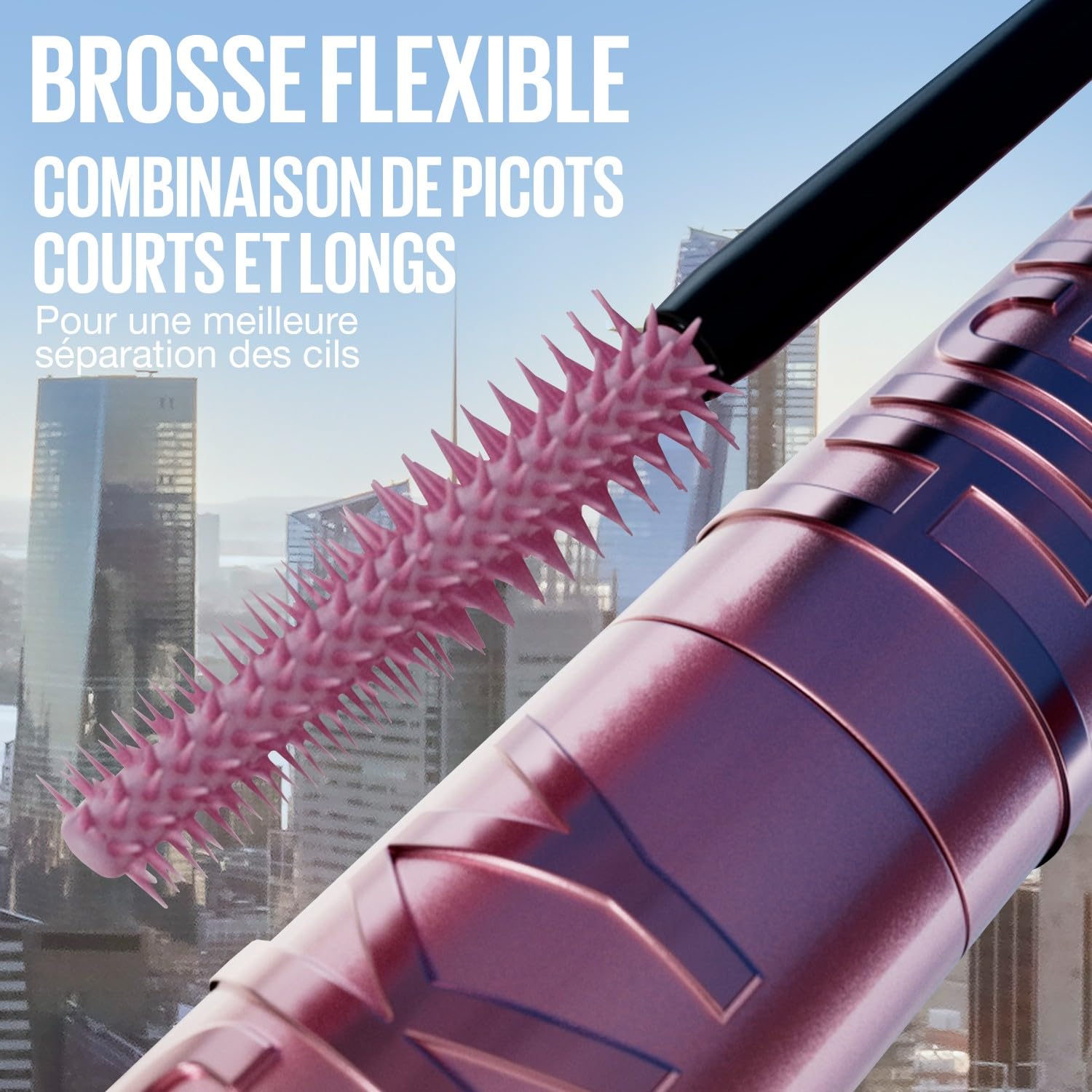 Maybelline New York Lash Sensational Sky High Plum Twilight, ciemnofioletowy tusz do rzęs, 7ml | Formuła wydłużająca i łatwa do mycia, 7,2 ml