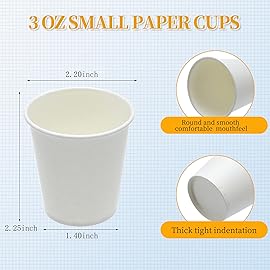 MOUMOULIFE 1000 Count 3 oz Disposable Bathroom Paper Cups, Small White Mouthwash Cups, Great for Parties, Bathroom Use, Picnics and Travel