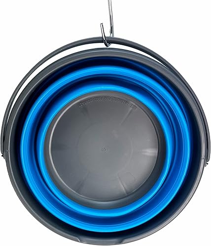 Miniatura 27 de SAMMART Cubo de plástico plegable de 10 L (2.6 galones), bañera redonda plegable, cubo de agua portátil para pesca, bote de agua para exteriores