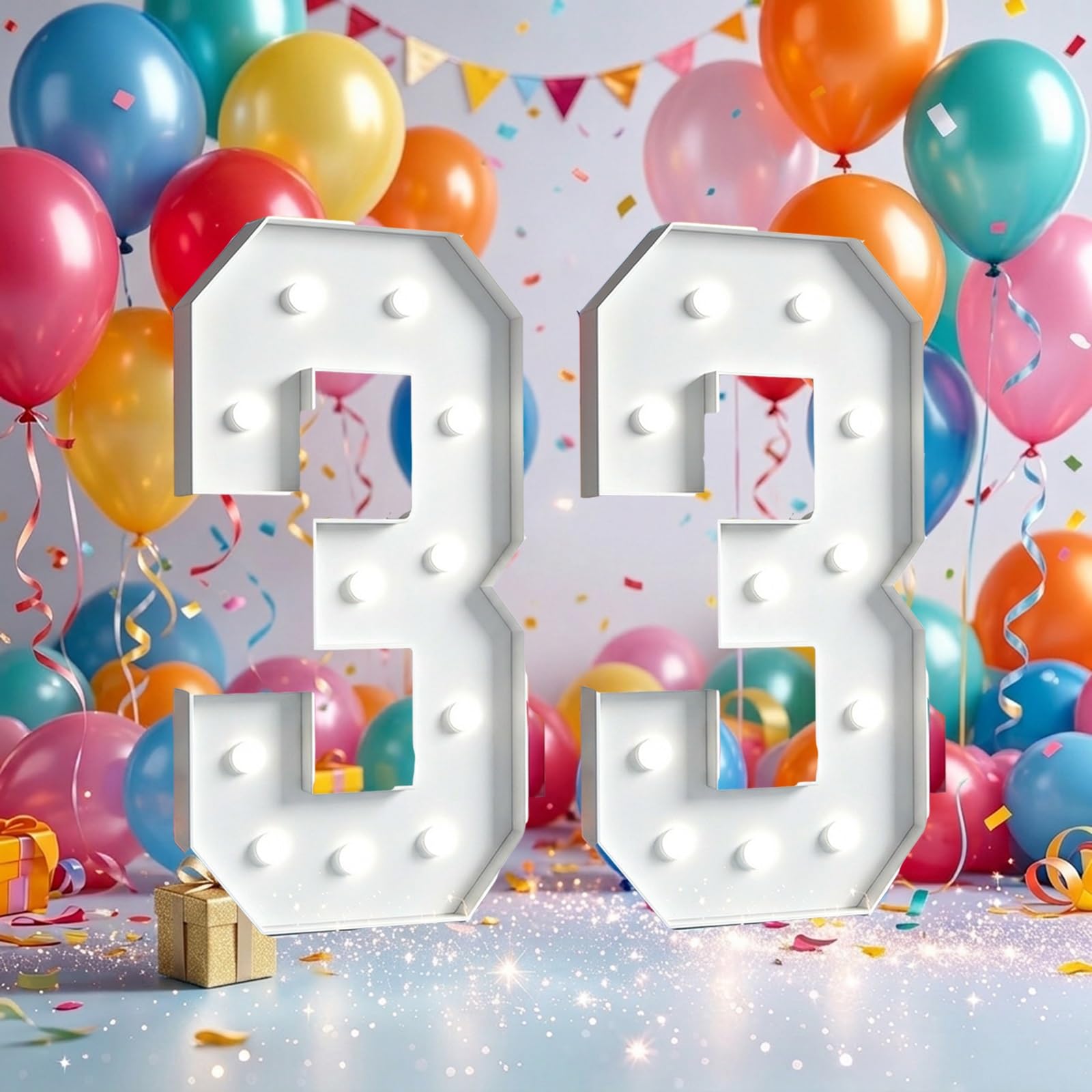Marquee Light Up Numbers Birthday Party Decor Large Signs