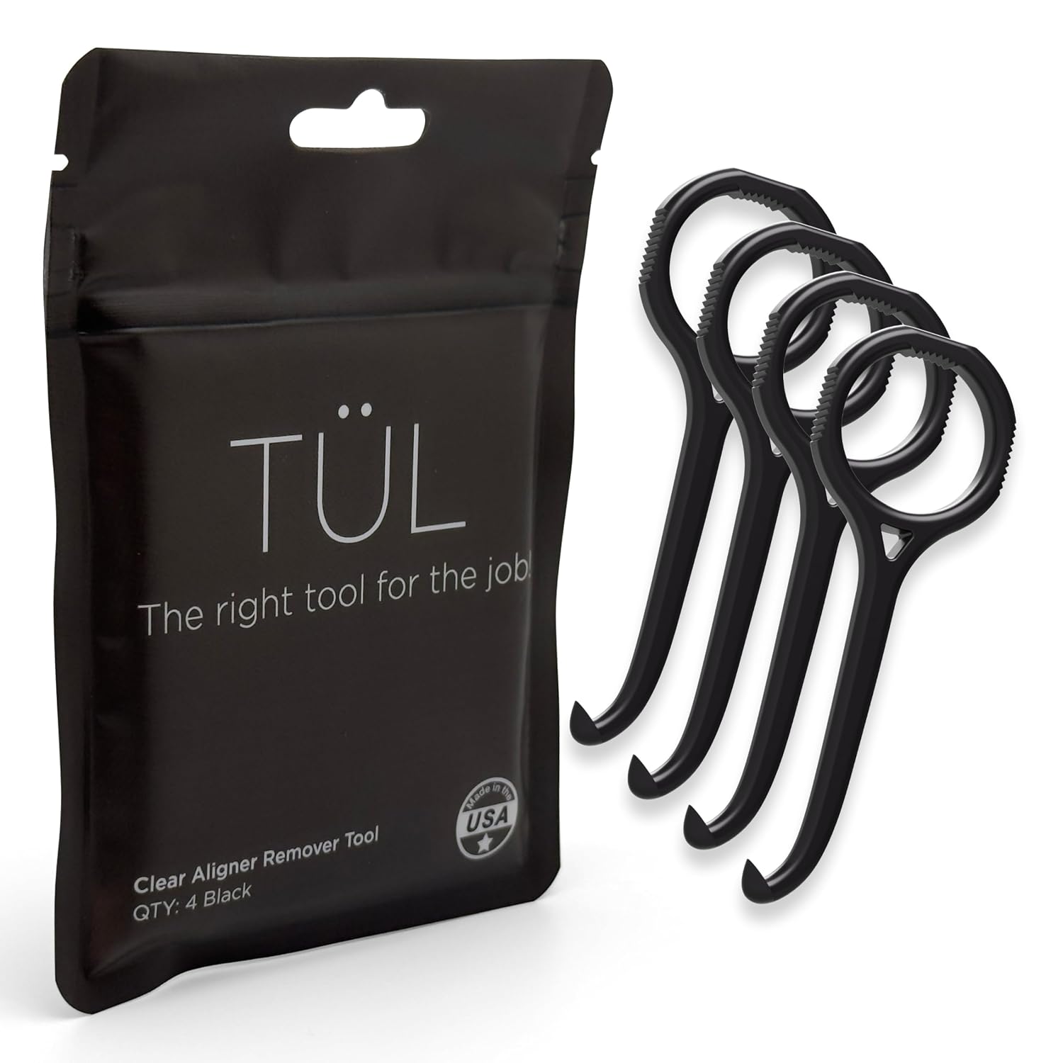 TÜL | Only Invisalign Remover Tool Made in the USA | Lifetime Replacements | Ortho Recommended Aligner Remover Tool & Retainer Remover Tool | Black 4 Pack | Top Invisalign Accessories image 5