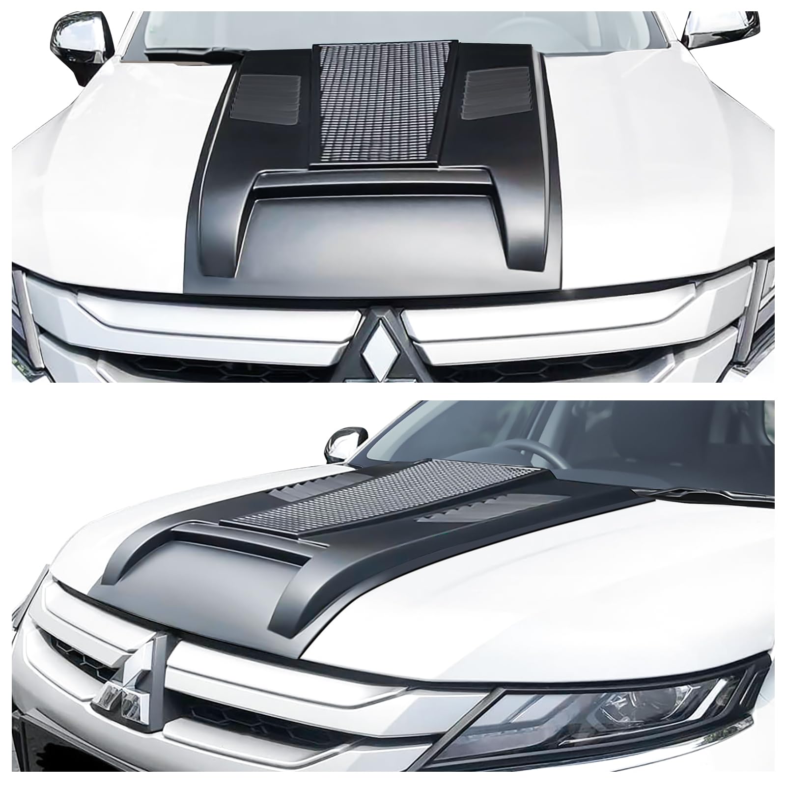 Pala para capó Mitsubishi L200 Triton 2019-2024, ABS capó accesorio todoterreno negro mate