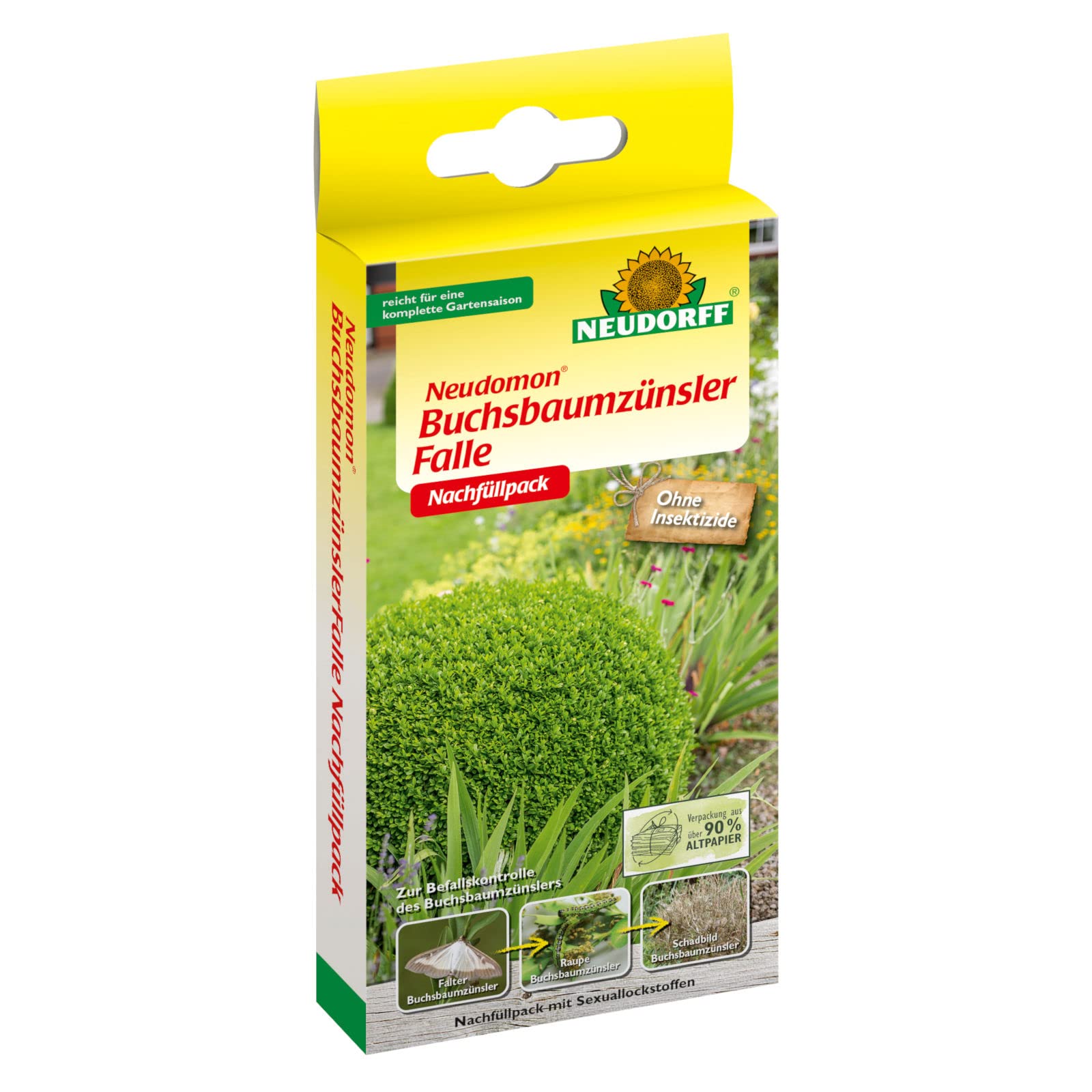 Neudorff Neudomon BuchsbaumzünslerFalle Nachfüllpack - 3 Stück - Köder zum Nachbestücken Buchsbaumzünsler-Falle