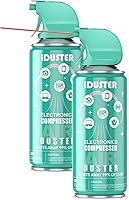 iDuster Compressed Canned Air Duster for Computers - 2 Pack 3.5oz Disposable Keyboard Electronics Cleaner