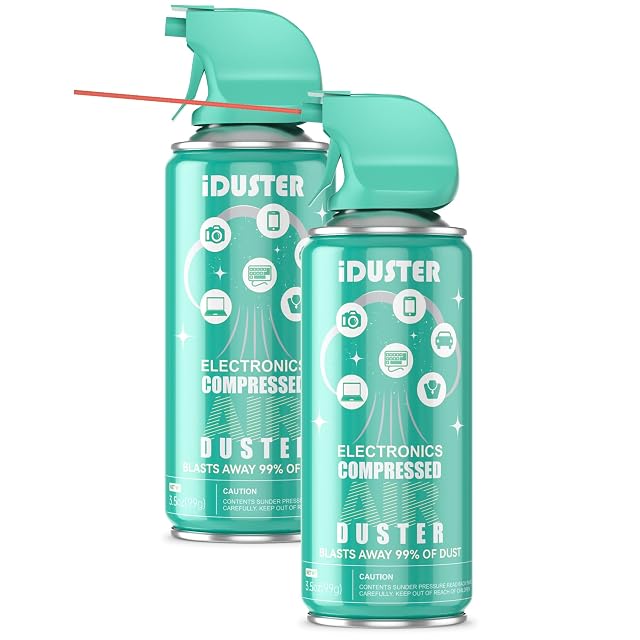 Compressed Canned Air Duster for Computer - iDuster Disposable Electronic Keyboard Cleaner for Cleaning Duster 2PCS 3 5oz