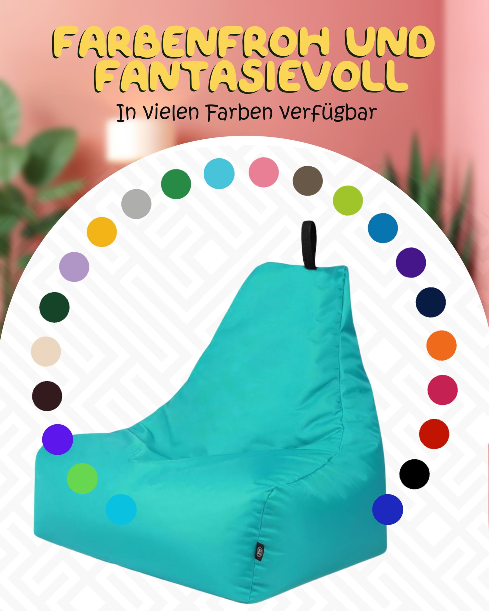 PatchHome XL fotel wypoczynkowy – ergonomiczny worek do siedzenia dla graczy, do salonu i na zewnątrz – z wypełnieniem styropianowym, poszewką nadającą się do prania i zamkiem błyskawicznym do