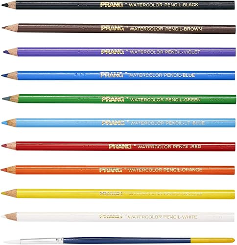 Miniatura 3 de Prang Lápices de colores de acuarela, incluye pincel, colores surtidos, 10 unidades (23650)