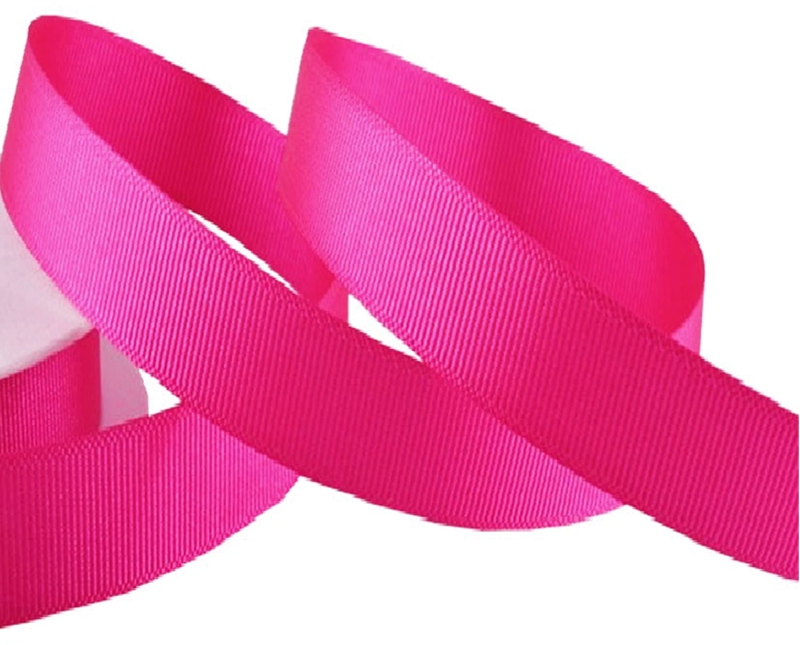Grosgrain Ribbon -22 Metrs / 25 Yards Rolls, Party, Events, Sew, Gift Wrap, Bows, Decorations, Wedding, Crafts, Dress - Double Sided, Size 38mmBuy 3 GET 1 Free (Hot Pink)
