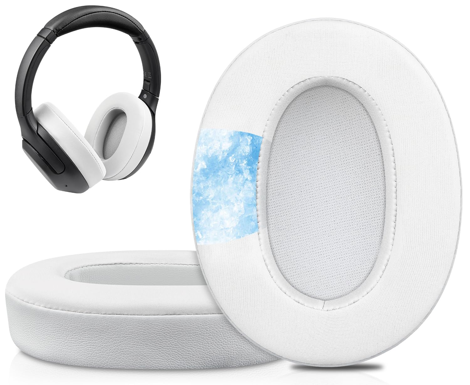 SOULWIT Cooling Gel Replacement Earpads for Sony WH-XB900N/WH-CH710N/WH-CH720N/WH-RF400/MDR-RF895RK Headphones, Ear Pads Cushions with High Density Foam - White Smoke-image-23