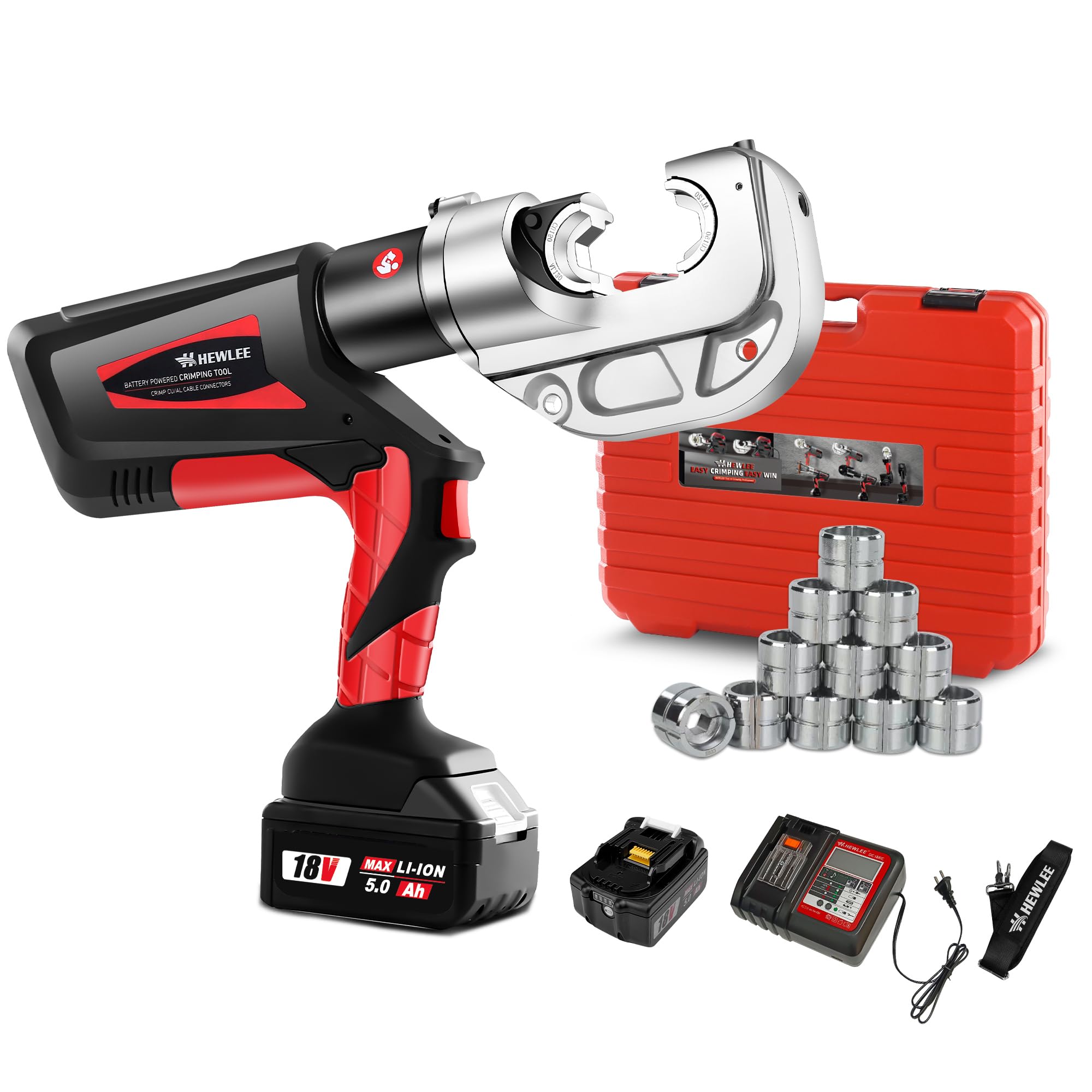 HHEWLEE Electric Wire Cable Crimper 12TON Battery Powered