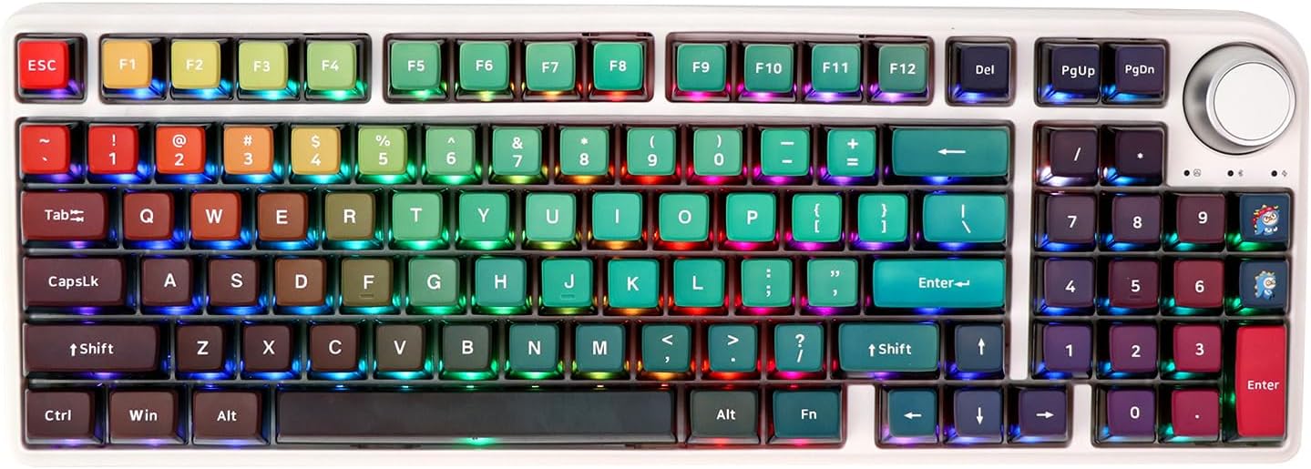 EPOMAKER SKYLOONG Neon Pudding 126 Keys GK7profile Keycaps Set for